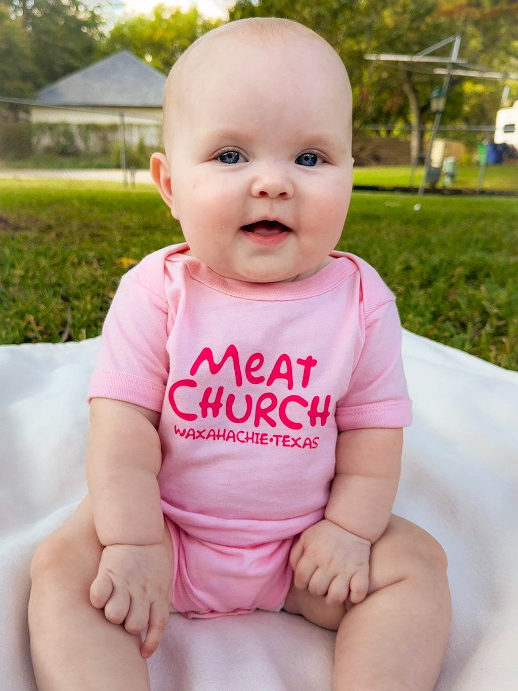 Meat Church Baby Pink Onesie